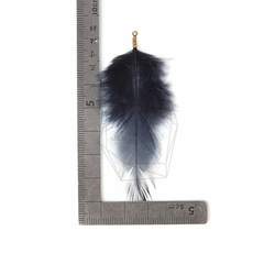 BSC-033-G【5個入り】フェザーチャーム,Navy Feather Charm/30mm x 70mm 5枚目の画像