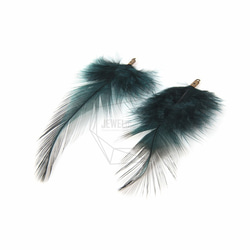 BSC-036-G【5個入り】フェザーチャーム,Green Feather Charm/30mm x 70mm 2枚目の画像