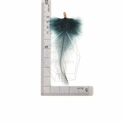 BSC-036-G【5個入り】フェザーチャーム,Green Feather Charm/30mm x 70mm 5枚目の画像