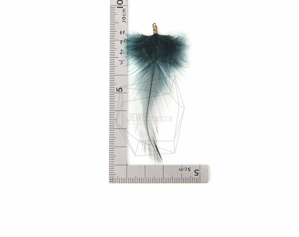 BSC-036-G【5個入り】フェザーチャーム,Green Feather Charm/30mm x 70mm 5枚目の画像