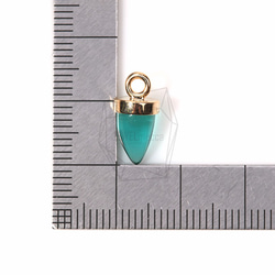 GLA-057-G【2個入り】ラウンドコーンガラス,Round Cone Glass Charm(Green) 5枚目の画像