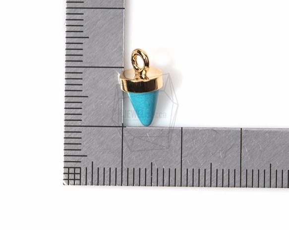 GLA-058-G【2個入り】ラウンドコーンガラス,Round Cone Glass Charm(Sky Blue) 5枚目の画像