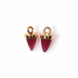 GLA-062-G【2個入り】ラウンドコーンガラス,Round Cone Glass Charm(Ruby) 1枚目の画像