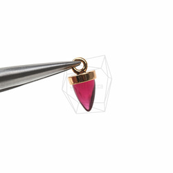 GLA-062-G【2個入り】ラウンドコーンガラス,Round Cone Glass Charm(Ruby) 4枚目の画像