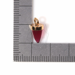 GLA-062-G【2個入り】ラウンドコーンガラス,Round Cone Glass Charm(Ruby) 5枚目の画像