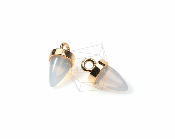 GLA-063-G【2件】圓錐玻璃，圓錐玻璃飾（白色） 第3張的照片