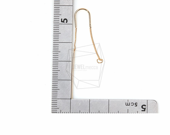ERG-143-G [4件]線耳環鏈，帶跳環的線耳環 第5張的照片