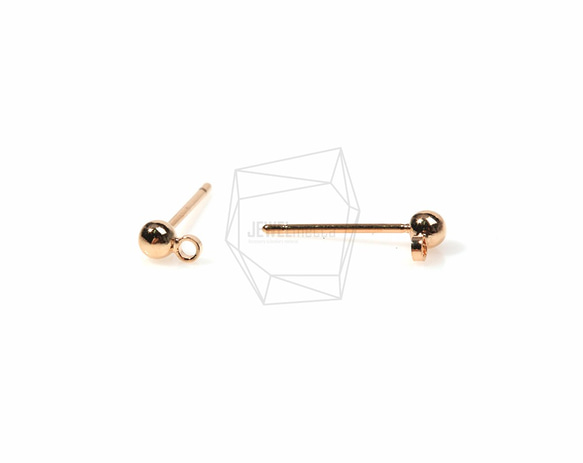 ERG-144-G【6個入り】ボールスタッドピアス,Ball Stud Earrings/5mm x 15mm 2枚目の画像