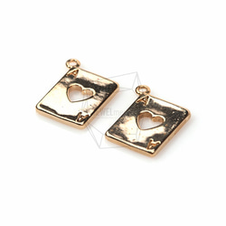 PDT-613-G【2個入り】エースハートカードペンダント,Ace Heart Card Shape Pendant 2枚目の画像