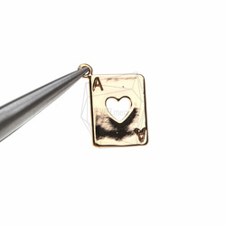 PDT-613-G【2個入り】エースハートカードペンダント,Ace Heart Card Shape Pendant 4枚目の画像