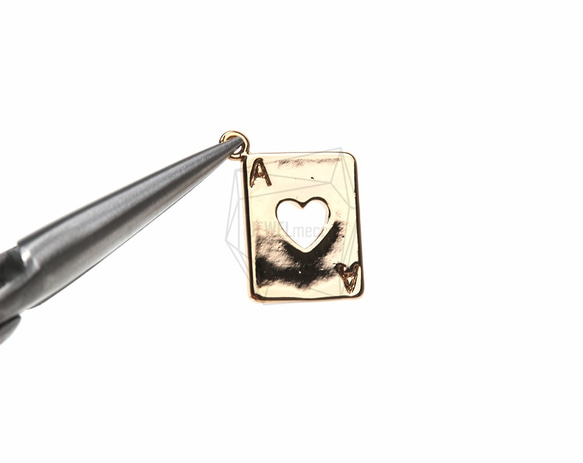 PDT-613-G【2個入り】エースハートカードペンダント,Ace Heart Card Shape Pendant 4枚目の画像