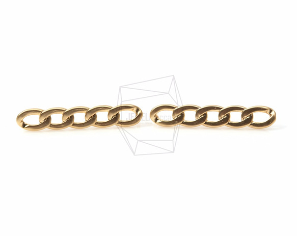 ERG-130-MG【2個入り】ファイブリンクチェーンピアス,Flat Five Link Chain Post 1枚目の画像