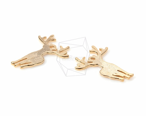 PDT-665-MG【2個入り】フラットディアペンダント,Flat Deer Pendant/29mm x 22mm 3枚目の画像