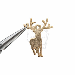 PDT-665-MG【2個入り】フラットディアペンダント,Flat Deer Pendant/29mm x 22mm 4枚目の画像