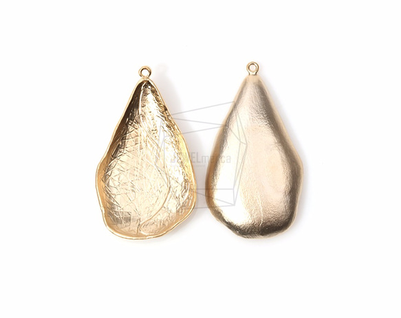 PDT-688-MG【2個入り】ティアドロップチャーム,Textured Teardrop Pendant 2枚目の画像