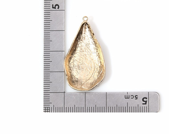 PDT-688-MG【2個入り】ティアドロップチャーム,Textured Teardrop Pendant 5枚目の画像