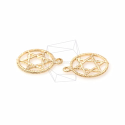 PDT-699-MG【4個入り】サークルスターペンダント, Circle Star Pendant/12mm x 12m 3枚目の画像