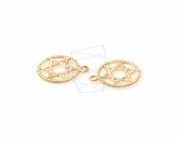 PDT-699-MG【4個入り】サークルスターペンダント, Circle Star Pendant/12mm x 12m 3枚目の画像