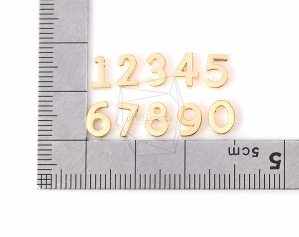 PDT-695-MG [2個]數字“ 1〜0”，數字吊墜（1〜0）/ 5mm X 8mm 第5張的照片