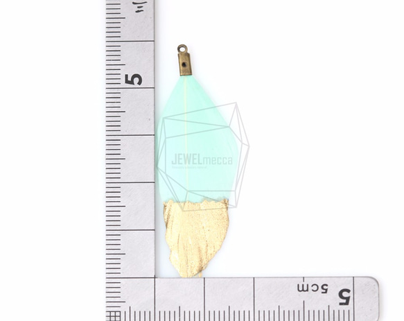 BSC-041-G【5個入り】ダックフェザーチャーム,Gold Dipped Duck Feather Charm 5枚目の画像