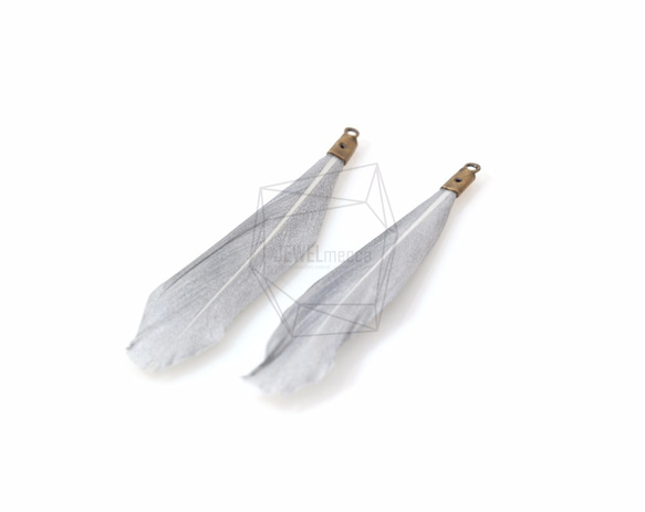 BSC-044-G【5個入り】ダックフェザーチャーム,Gray Color Duck Feather Charm 2枚目の画像