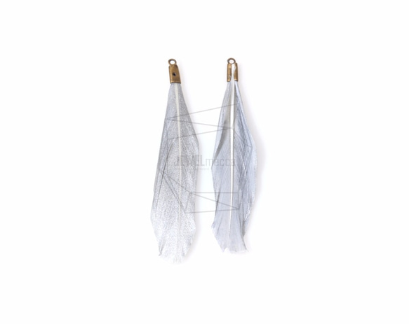 BSC-044-G【5個入り】ダックフェザーチャーム,Gray Color Duck Feather Charm 3枚目の画像