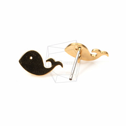 ERG-177-MG【2個入り】ホエールピアス,Whale Earring Post/12mm x 6mm 2枚目の画像