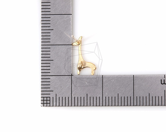 ERG-178-MG【2個入り】キリンピアス,Giraffe Earring Post/8mm x 13mm 5枚目の画像