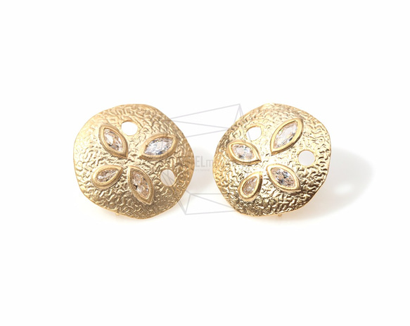 ERG-183-MG【2個入り】サンドダラーピアス,Sand Dollar Earring Post 1枚目の画像