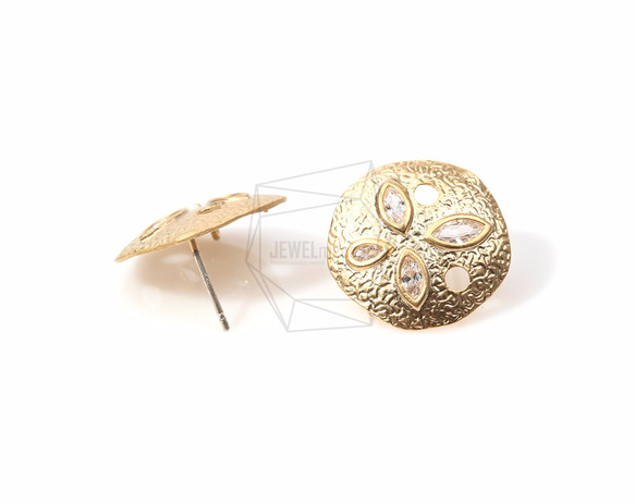 ERG-183-MG【2個入り】サンドダラーピアス,Sand Dollar Earring Post 3枚目の画像