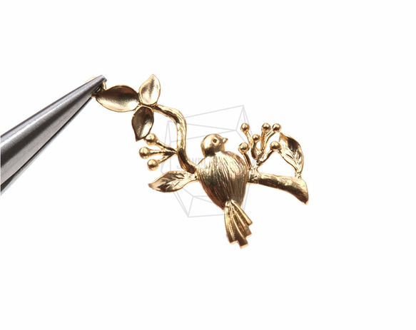 PDT-721-MG【2個入り】バードブランチペンダント,Bird On A Branch Pendant 4枚目の画像