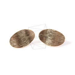 ERG-198-MG【2個入り】ラウンドウエーブピアス,Bent Textured Oval Earring Post 1枚目の画像