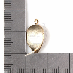 ERG-201-MG [2件]橢圓形葉子耳環，彎曲的抽象葉子耳環職位 第5張的照片