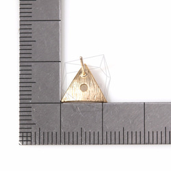 ERG-202-MG [2個]橢圓形葉穿孔，穿孔的彎曲三角形耳環 第5張的照片