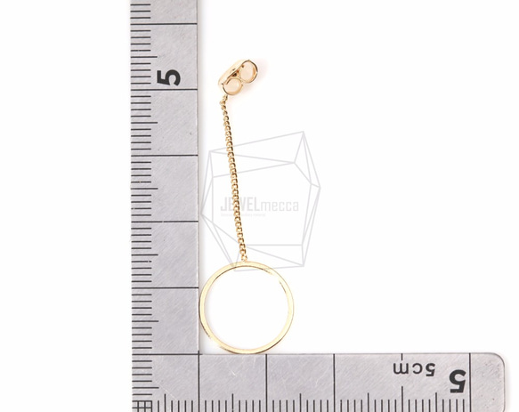 ERG-207-G [4件]鍊式耳環，圓形鏈狀耳環 第5張的照片
