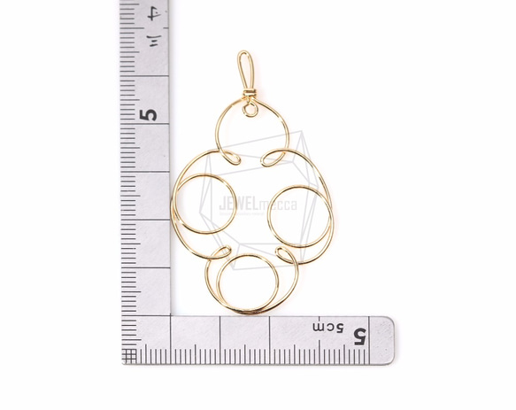 PDT-759-G【4個入り】ワイヤークラウドペンダント,Wire Cloud Pendant/46mm x 51mm 5枚目の画像