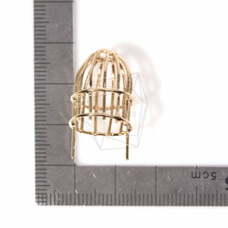 PDT-764-MG / [2個]帶腿鳥籠吊墜 第5張的照片