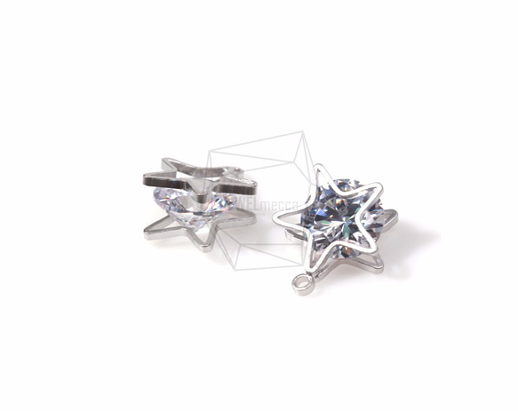 PDT-860-MR【4個入り】3D キュービックスター,Cubic in 3D star pendant 3枚目の画像