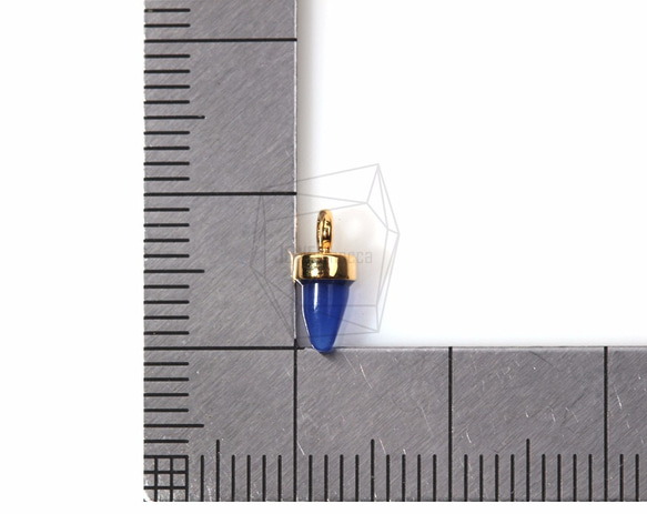 GLA-067-G【2個入り】ラウンドコーングラスチャーム,Mini Round Cone Glass Charm 5枚目の画像