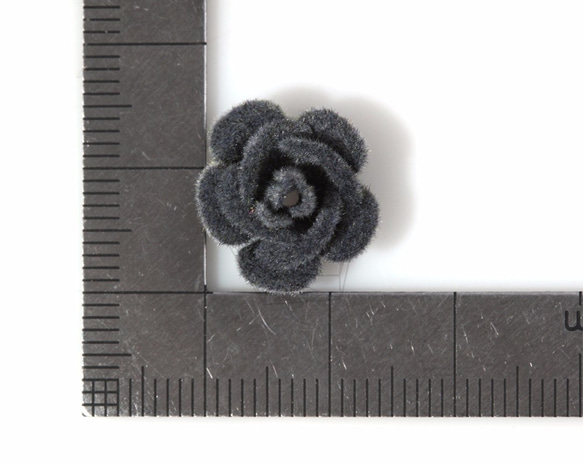 BSC-070-G【4個入り】フロッキングバラチャーム,mini flocked rose Pendant 5枚目の画像