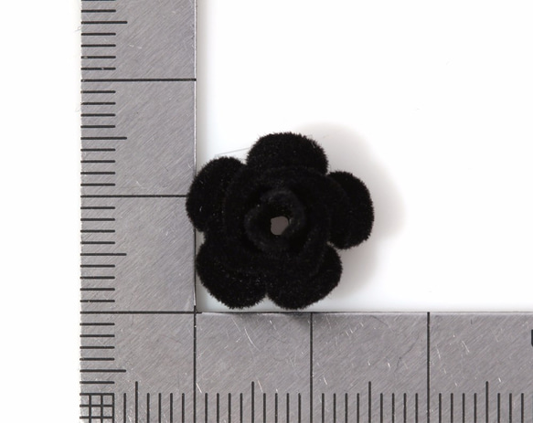 BSC-071-G【4個入り】フロッキングバラチャーム,mini flocked rose Pendant 5枚目の画像