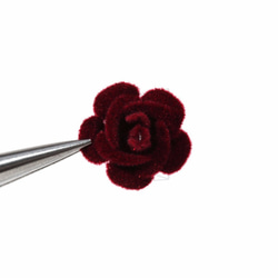 BSC-072-G【4個入り】フロッキングバラチャーム,mini flocked rose Pendant 4枚目の画像
