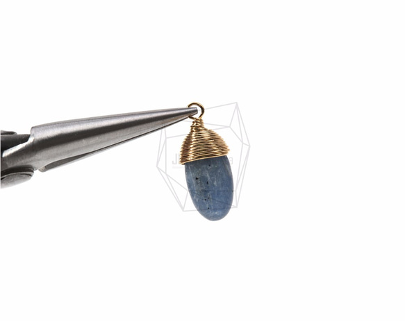 STO-003-K【2個入り】ワイアードカイヤナイトストーン,Wired Kyanite Stone Pendant 4枚目の画像