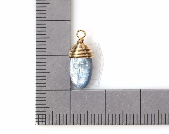 STO-003-K【2個入り】ワイアードカイヤナイトストーン,Wired Kyanite Stone Pendant 5枚目の画像