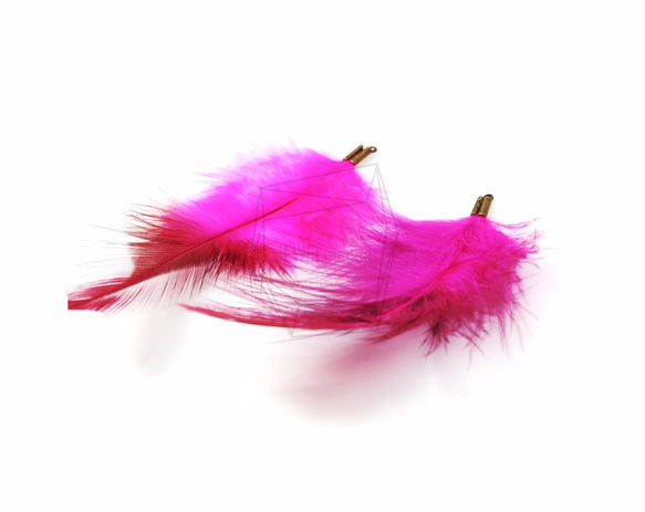 BSC-054-G【5個入り】フェザーチャーム,Pink Feather Charm/30mm x 70mm 3枚目の画像