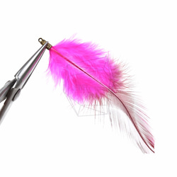 BSC-054-G【5個入り】フェザーチャーム,Pink Feather Charm/30mm x 70mm 4枚目の画像