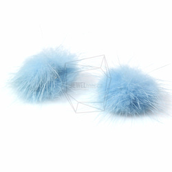 BSC-062-G【4個入り】ミンクファースカイブルー,mini Mink Ball(Sky Blue) 2枚目の画像