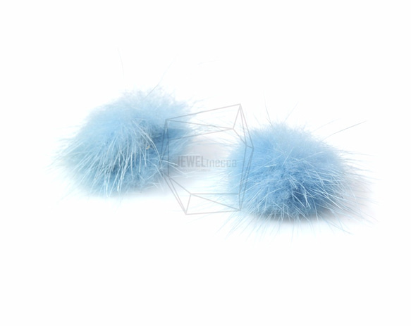 BSC-062-G【4個入り】ミンクファースカイブルー,mini Mink Ball(Sky Blue) 2枚目の画像