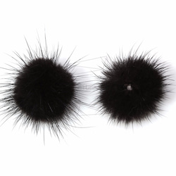 BSC-065-G【4個入り】ミンクファーブラック,mini Mink Ball(Black) 3枚目の画像