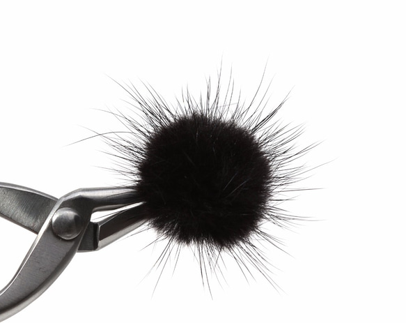 BSC-065-G【4個入り】ミンクファーブラック,mini Mink Ball(Black) 4枚目の画像